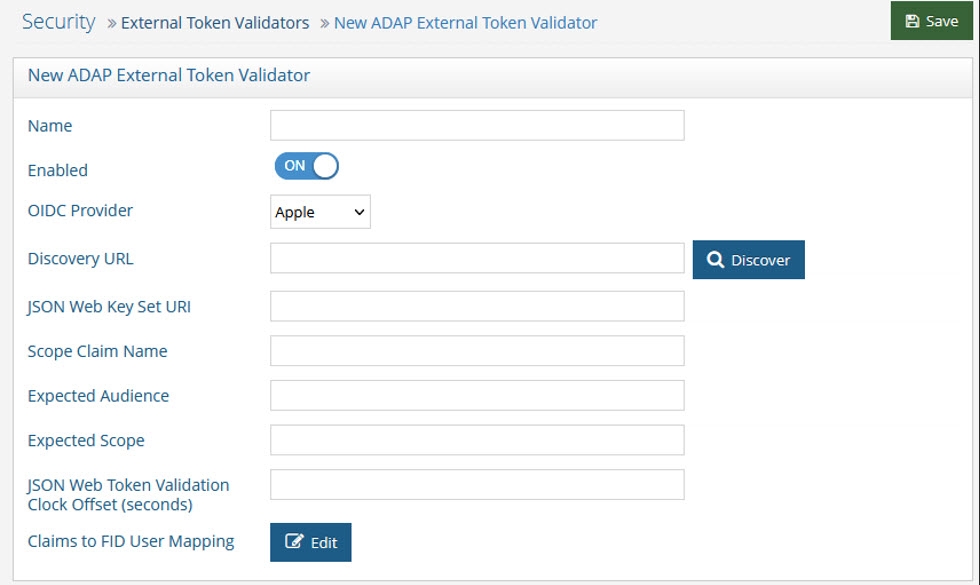 The New ADAP External Token Validator Page
