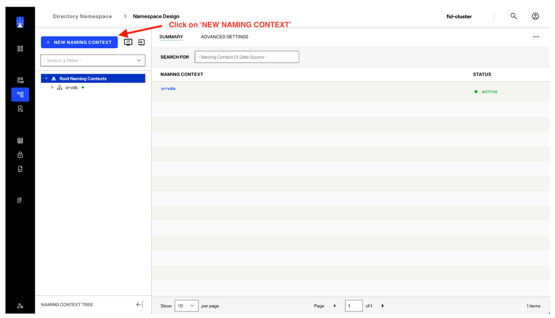 image showing namespace creation - step 2