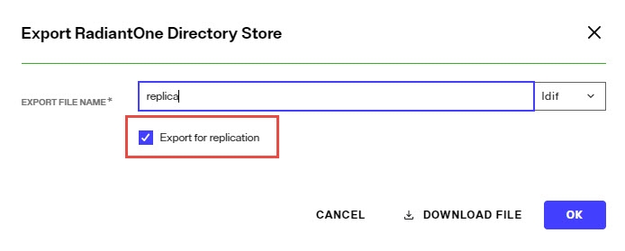 Export for Replication