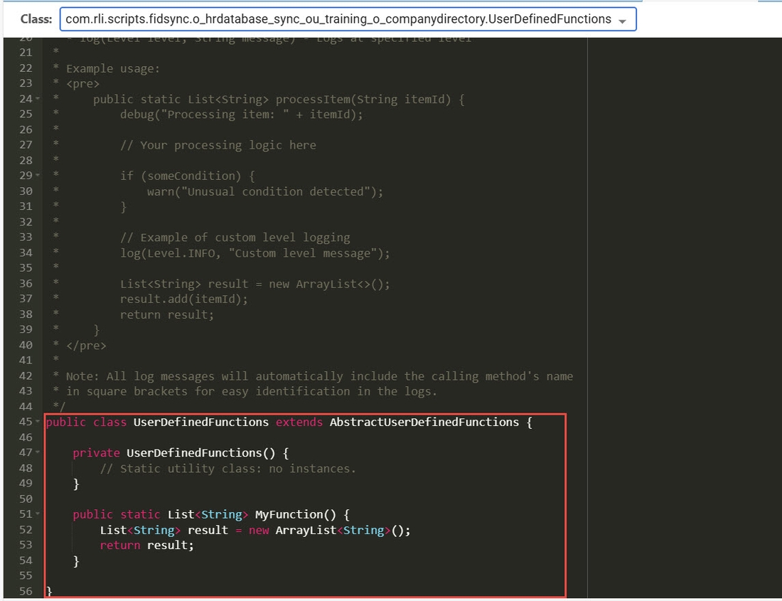 User-Defined Function Class