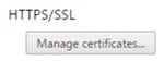 “Manage certificates” option in Google Chrome