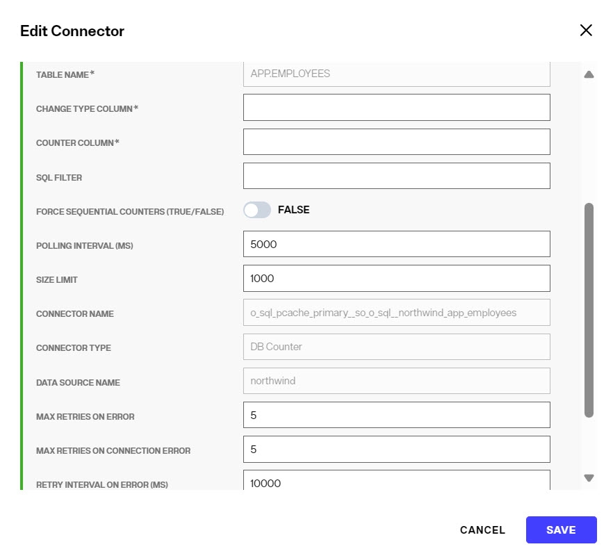 Edit Connector Settings