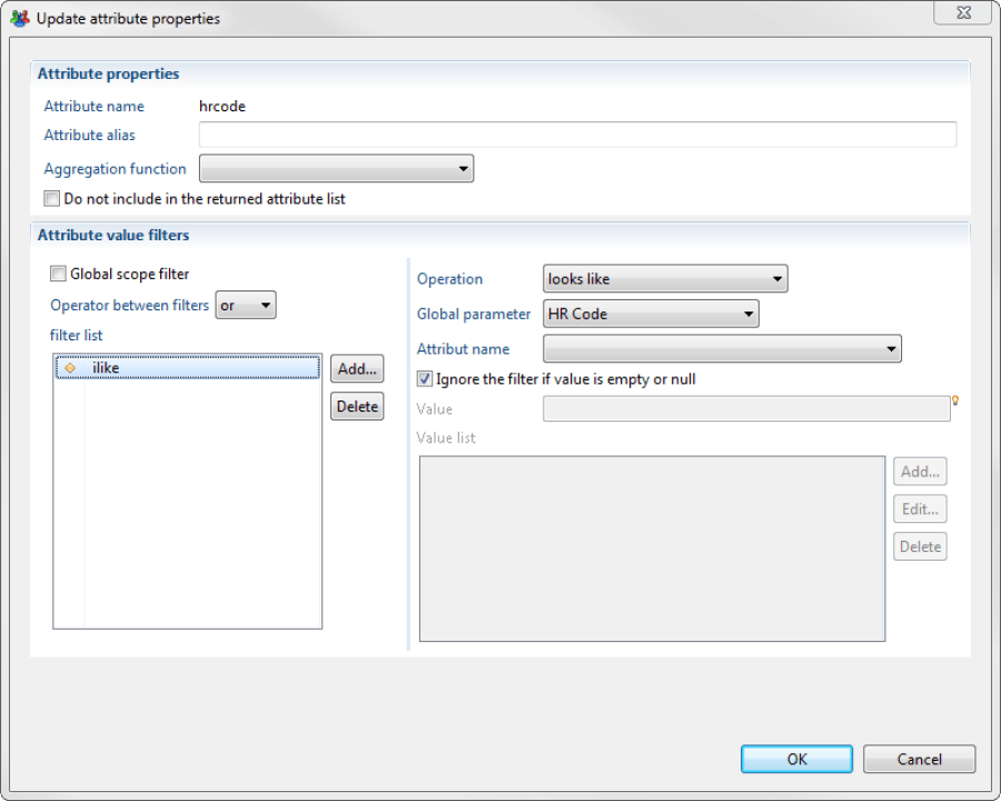Editing an attribute from the Audit View menu
