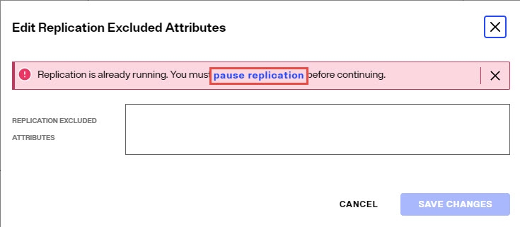 Pausing Inter-cluster Replication