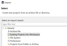 Option to Import Existing Projects into Workspace