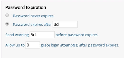 Password Expiration Options