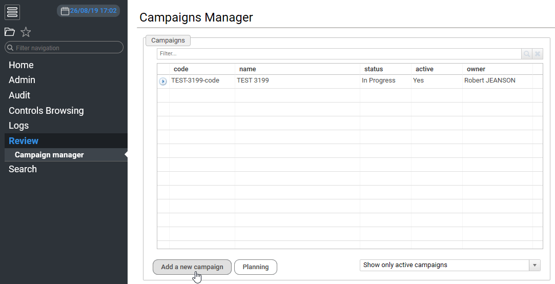 Review campaign manager
