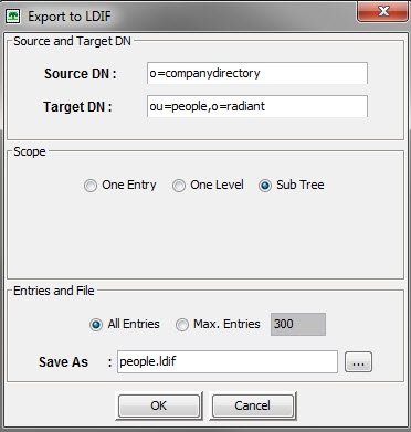 An image showing configuring the LDIF file 