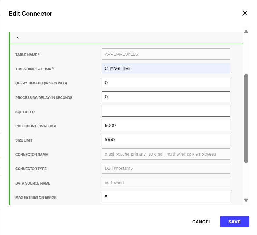 Edit Connector Settings