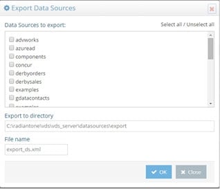 exporting data sources