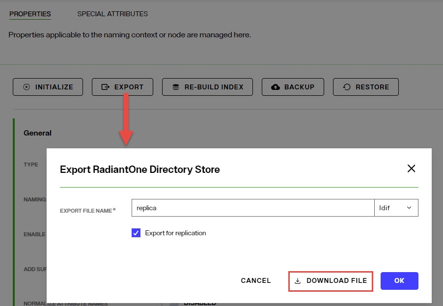 Export File for Replication