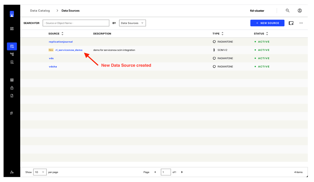 image showing data source creation