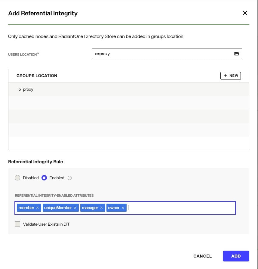 Referential Integrity Attributes