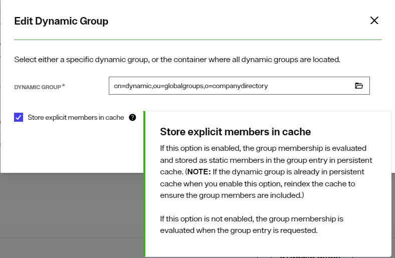 Cache Setting for Group Members