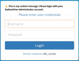Custom Message on Login Page with Warning Label and Bold Font