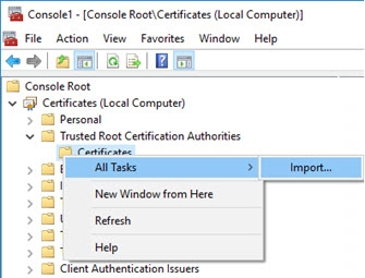Trusted Root Certification Authorities