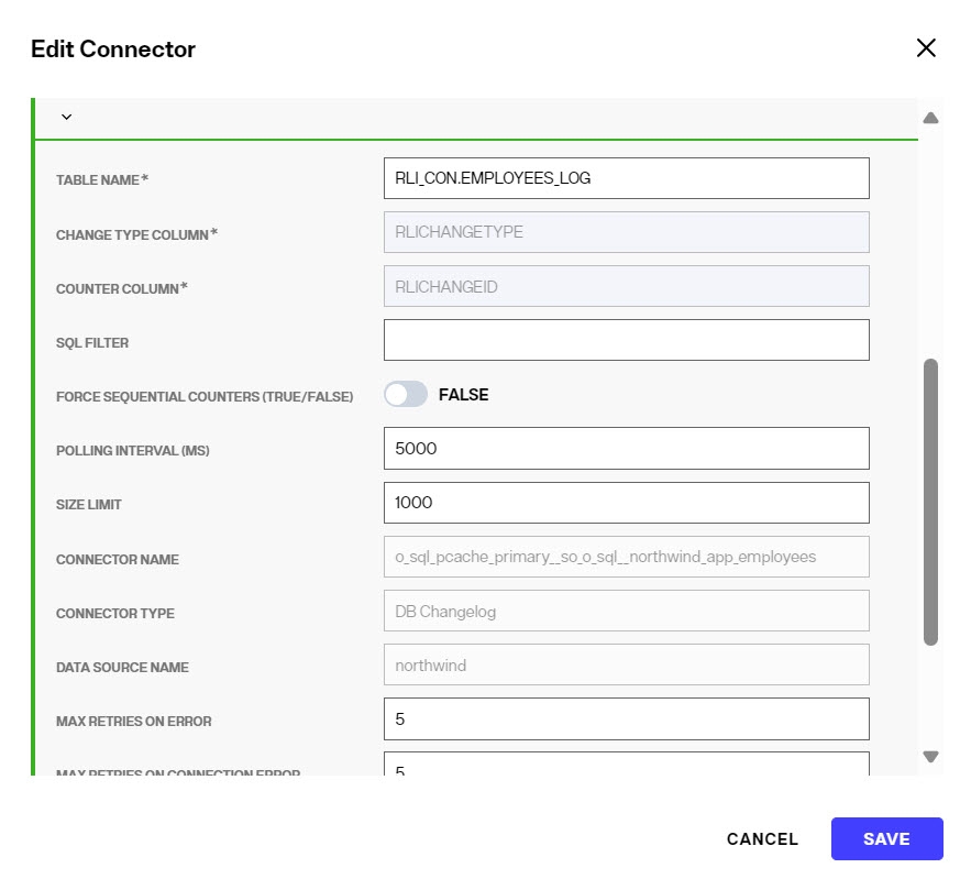 Edit Connector Settings