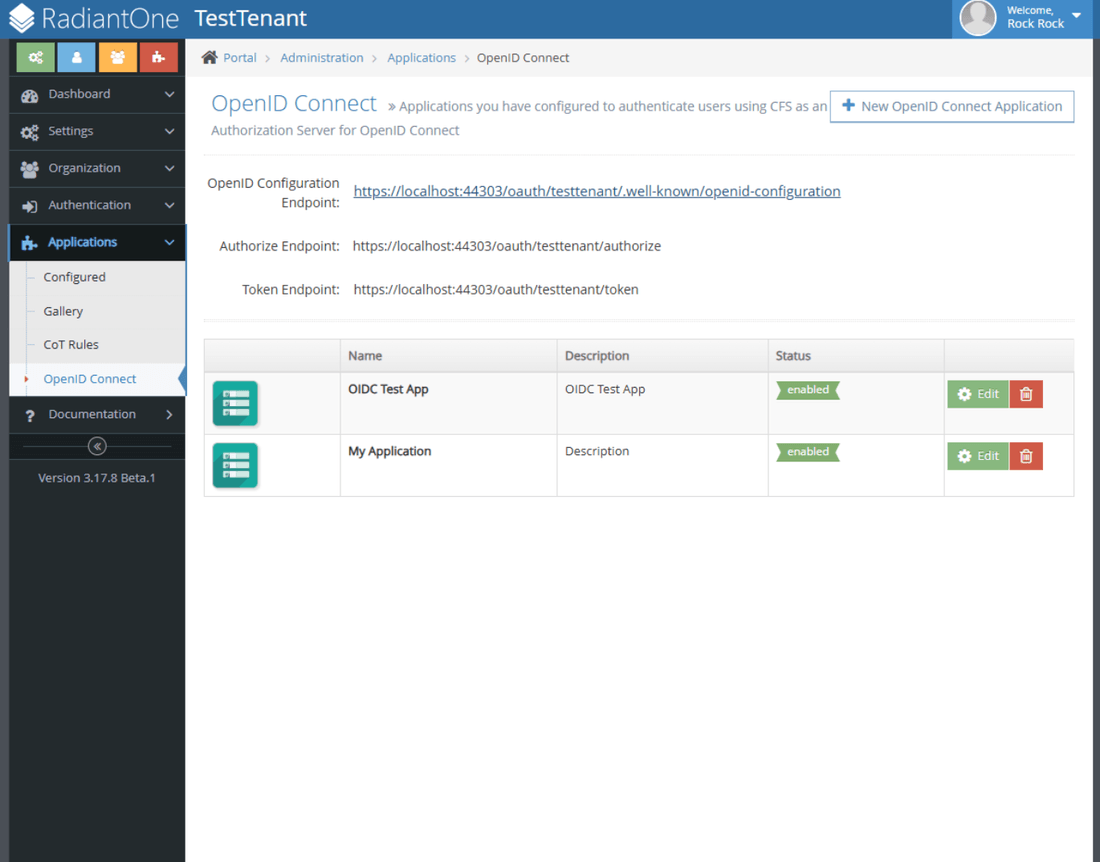 OIDC connect UI