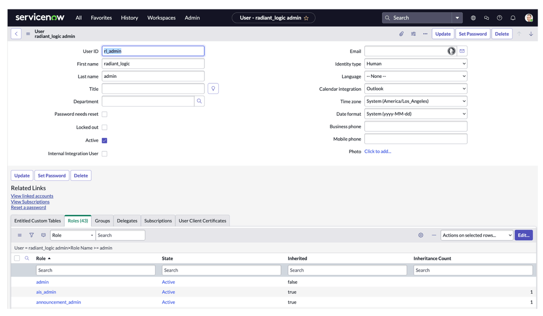 image of service now roles UI
