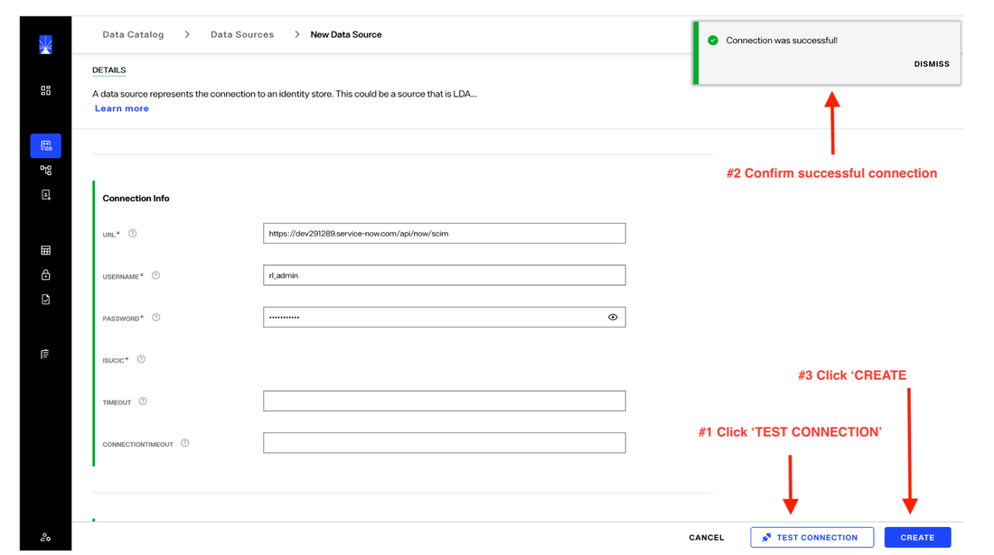 image showing data source creation