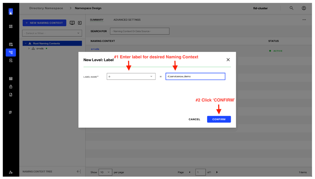 image showing namespace creation - step 3