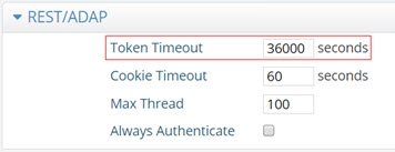 Editing the Token Timeout value