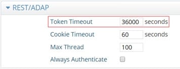 Editing the Token Timeout value