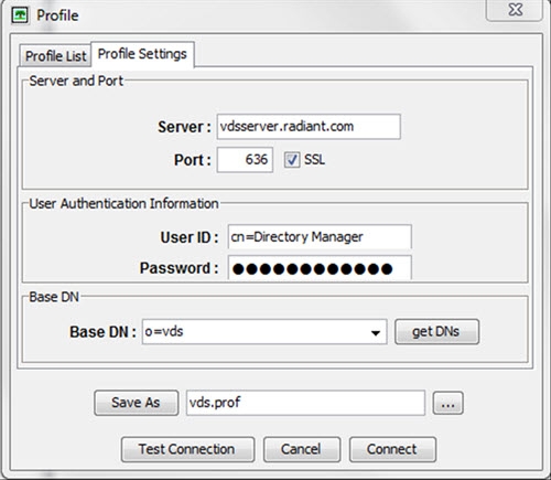 An image showing connecting to the LDAP Server over SSL