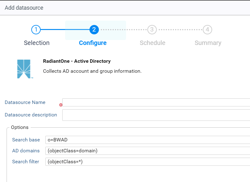 RadiantOne - Active Directory datasource configuration