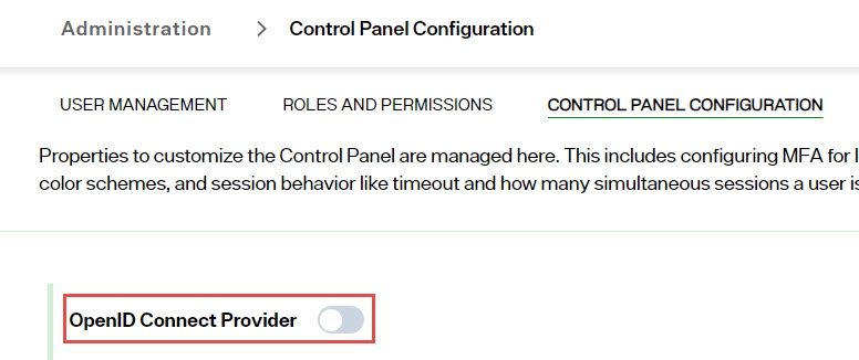 OIDC Provider Toggle