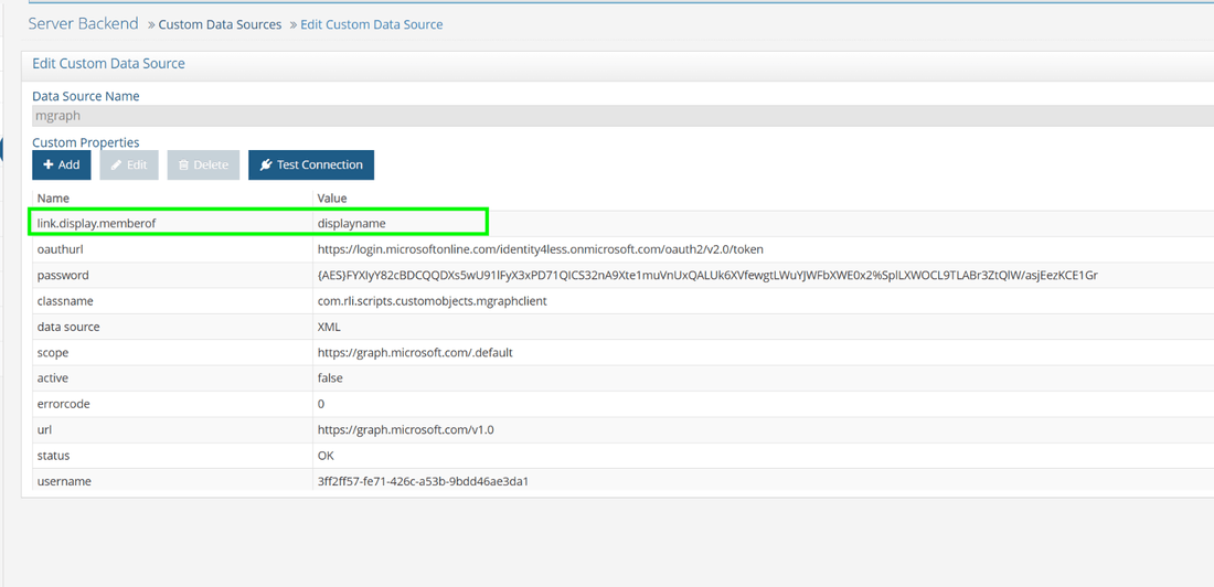 image of Data source config UI