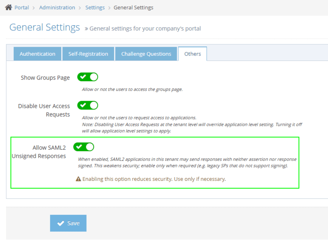 Unsigned response option
