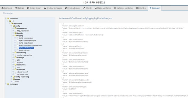 An image showing leveraging email alert settingsin Log4J